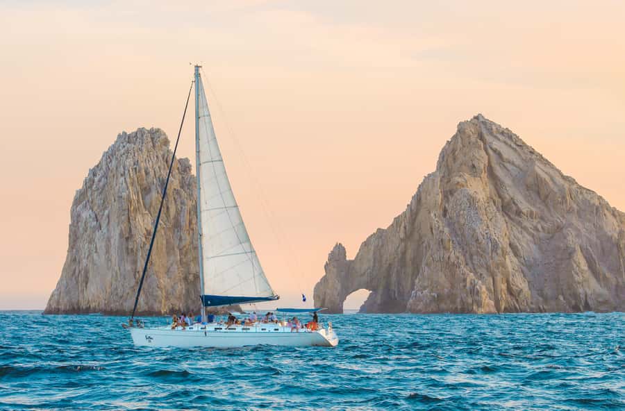 Cabo Luxury Sunset Sailing Adventure with Open Bar - A 50-Foot Sunset Sail That Feels Like Cabo in One Evening
