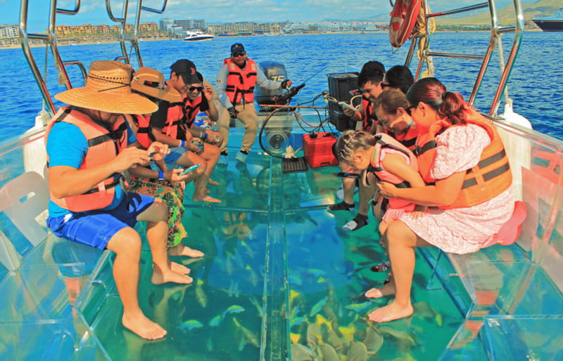 Los Cabos Arch & PelicanRock Cabo San Lucas CrystalBoat Tour - Los Cabos Arch approach: learning the rock nicknames