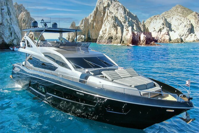 Luxury Black Yacht in Cabo - Cabo San Lucas Beach: snorkel gear, kayaks, paddle boards, and a floating mat