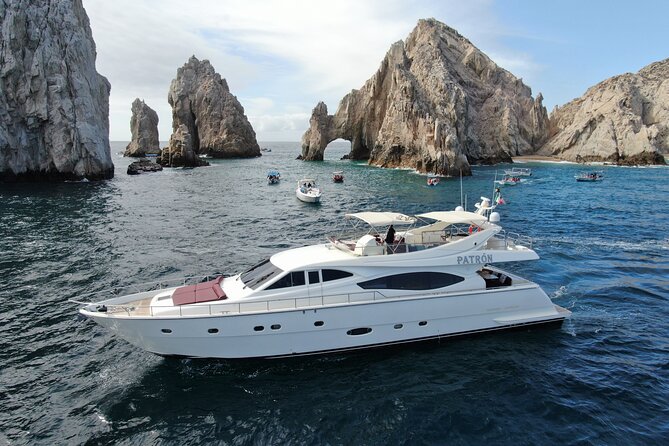 Luxury Yacht Charter in Cabo San Lucas - Ferretti 88ft. - Private transportation and meeting at Hotel Tesoro