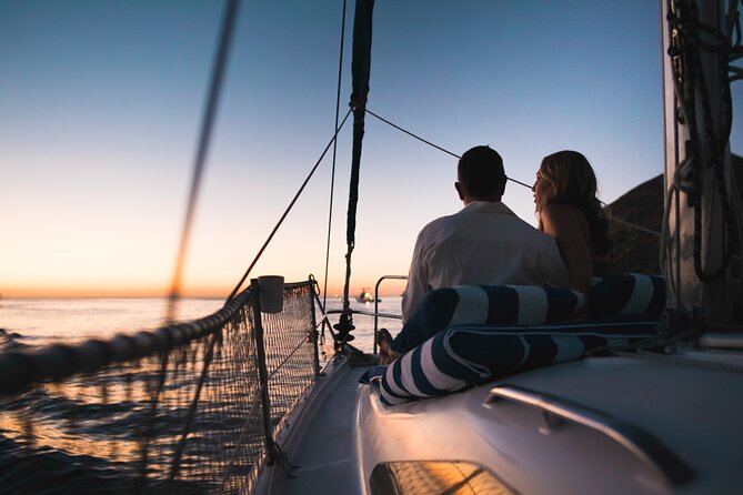Private Cabo San Lucas Sunset Cruise on 33´ sailboat - Onboard Setup: Open Bar, Appetizers, Speakers, and Space for 6