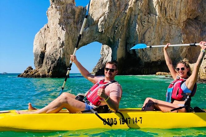 Private Los Cabos Arch & Playa del Amor tour by Glass bottom kayak - Pelican Rock stop: wildlife viewing with good sightlines