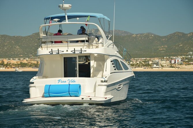 Pura Vida Yacht 42 FT with all inclusive service in Cabo - What’s Included: Open Bar, Snacking, and Lunch You’ll Actually Notice