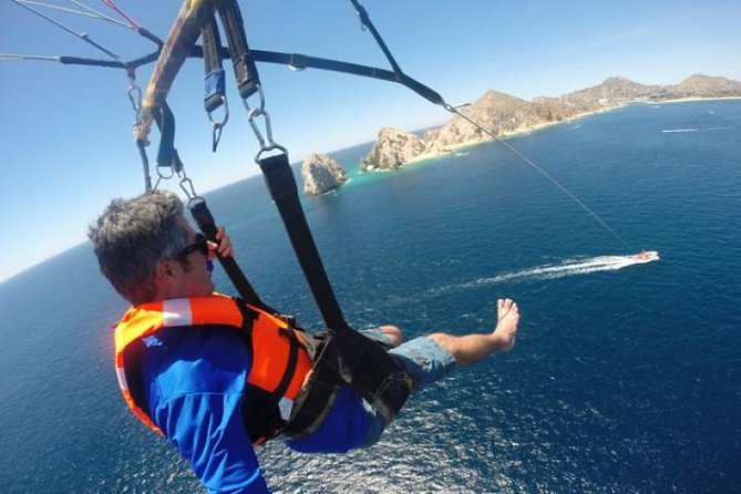 Single or Double Parasailing in Cabo with Views of The Arch - Medano Beach and the Marina Meeting Point: How the Timeline Really Works