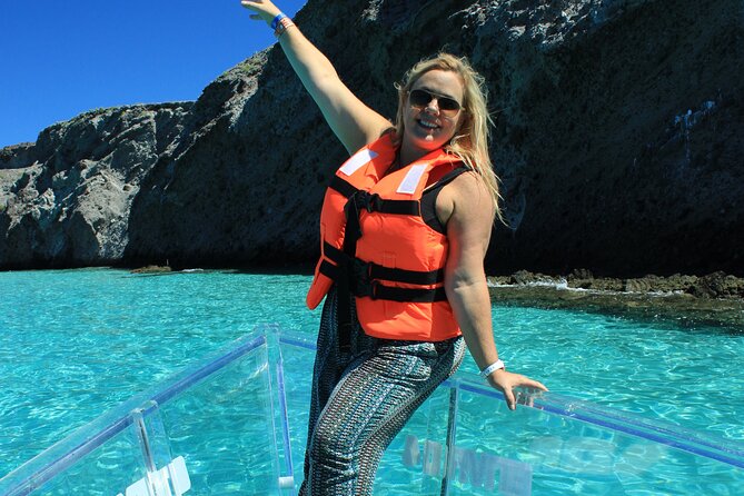 Tour to Arch in the only Clear Boat in Cabo Cruise Hotel PICKUP! - Stop-by-stop: El Arco, love-and-divorce beaches, and the rocky highlights