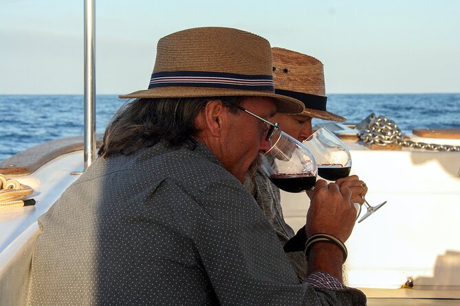 Wine Tasting Sunset Cruise Tour in San Jose del Cabo - Leaving the dock: mountain views and quieter water time