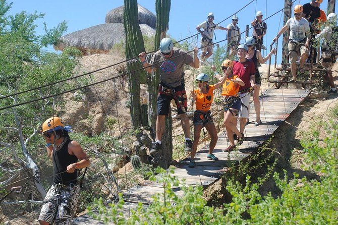 Ziplines and Rappelling at Costa Azul - The zipline course and suspension bridge: what to expect